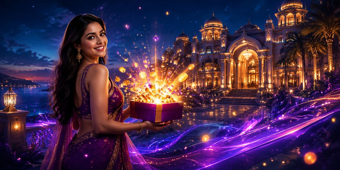 Exciting casino entertainment with blue and gold theme in India